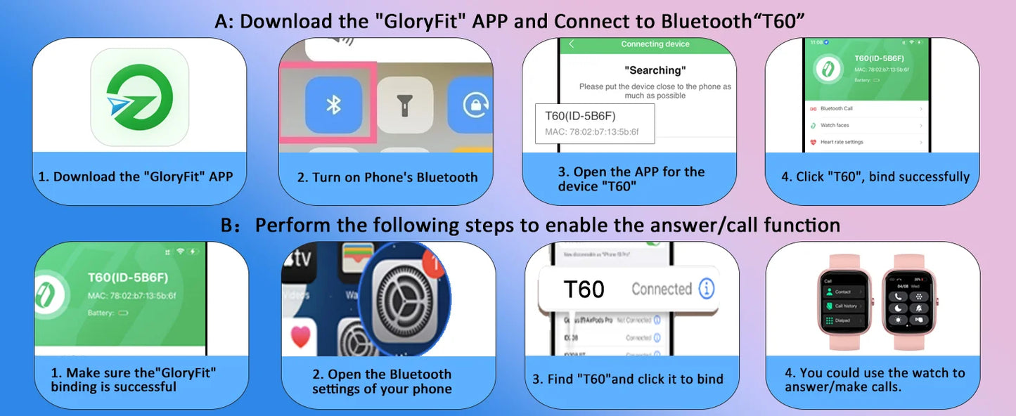 Nerunsa Smart Watch IP68 Waterproof Fitness Tracker