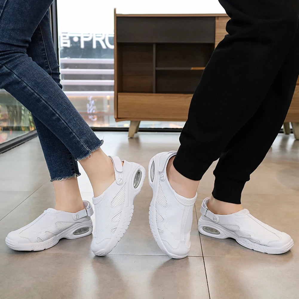 Woman and Man Lightweight Slippers Breathable Slip On Slippers Soft-Soled Mesh Mules Shoes Walking Shoes Hospital Working Shoes