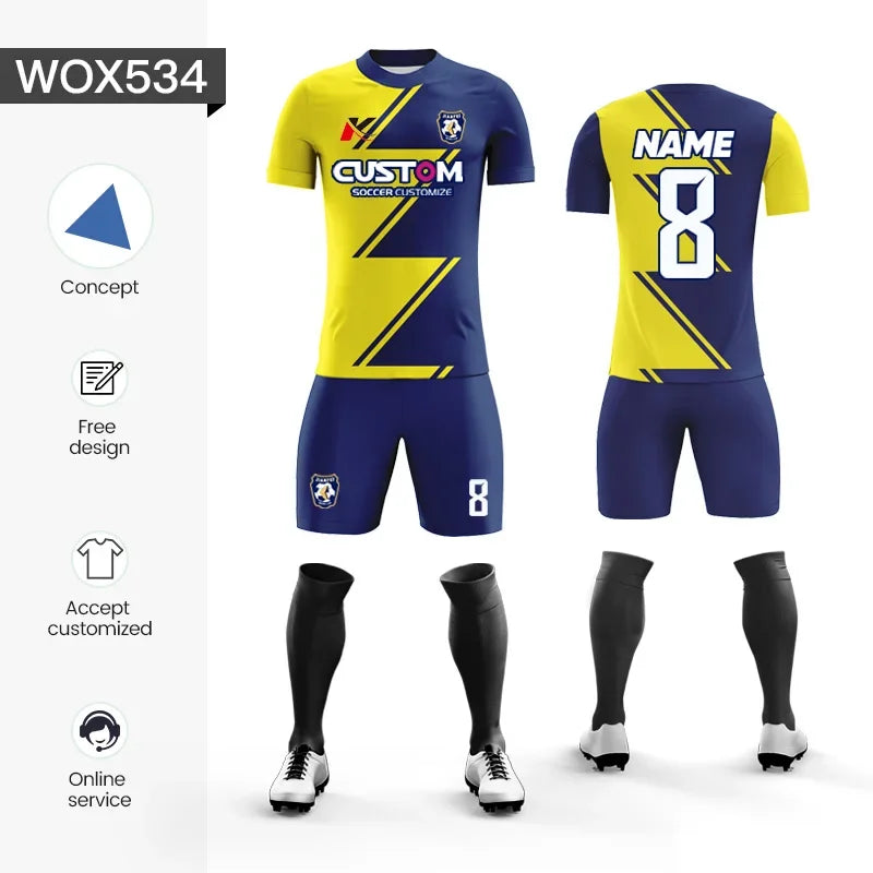 Custom Sublimation Football Jersey Set for Men Training and Team