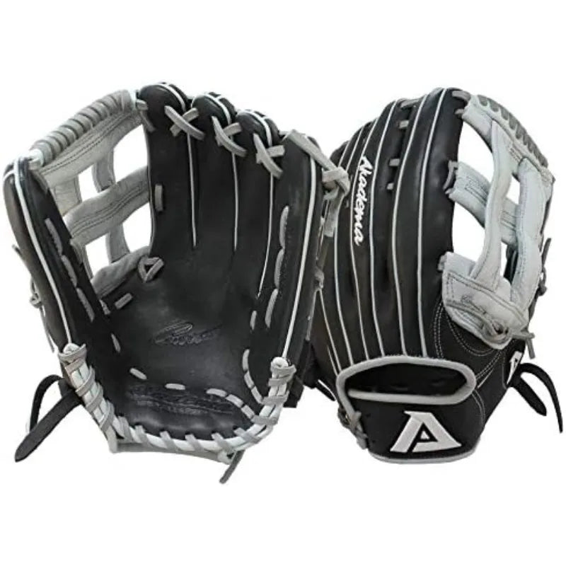 Akadema Prosoft Elite Series Baseball Outfielders Gloves, Black/Silver, Left Hand, 12.75 Inches