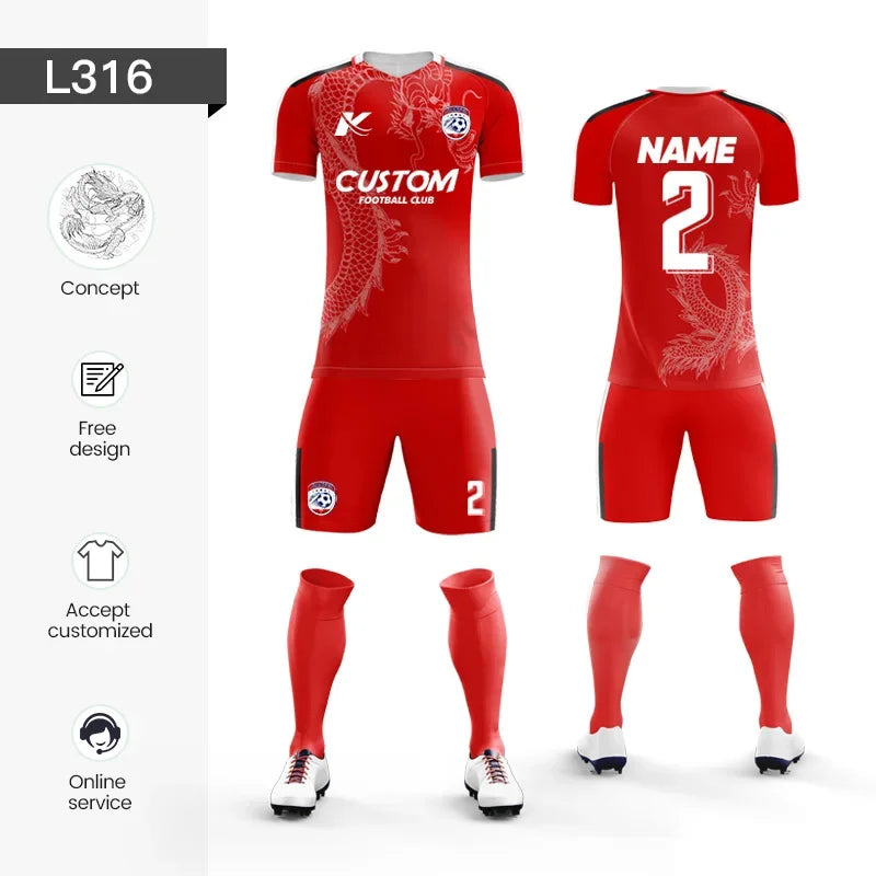 Custom Sublimation Football Jersey Set for Men Training and Team