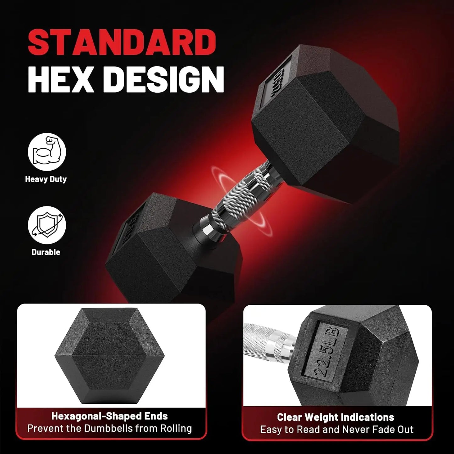 Dumbbell Set Rubber Encased Home Gym Dumbbells Exercise Fitness Weights Dumbbells Set of 2 for Women Men Hand Weight for Strengt