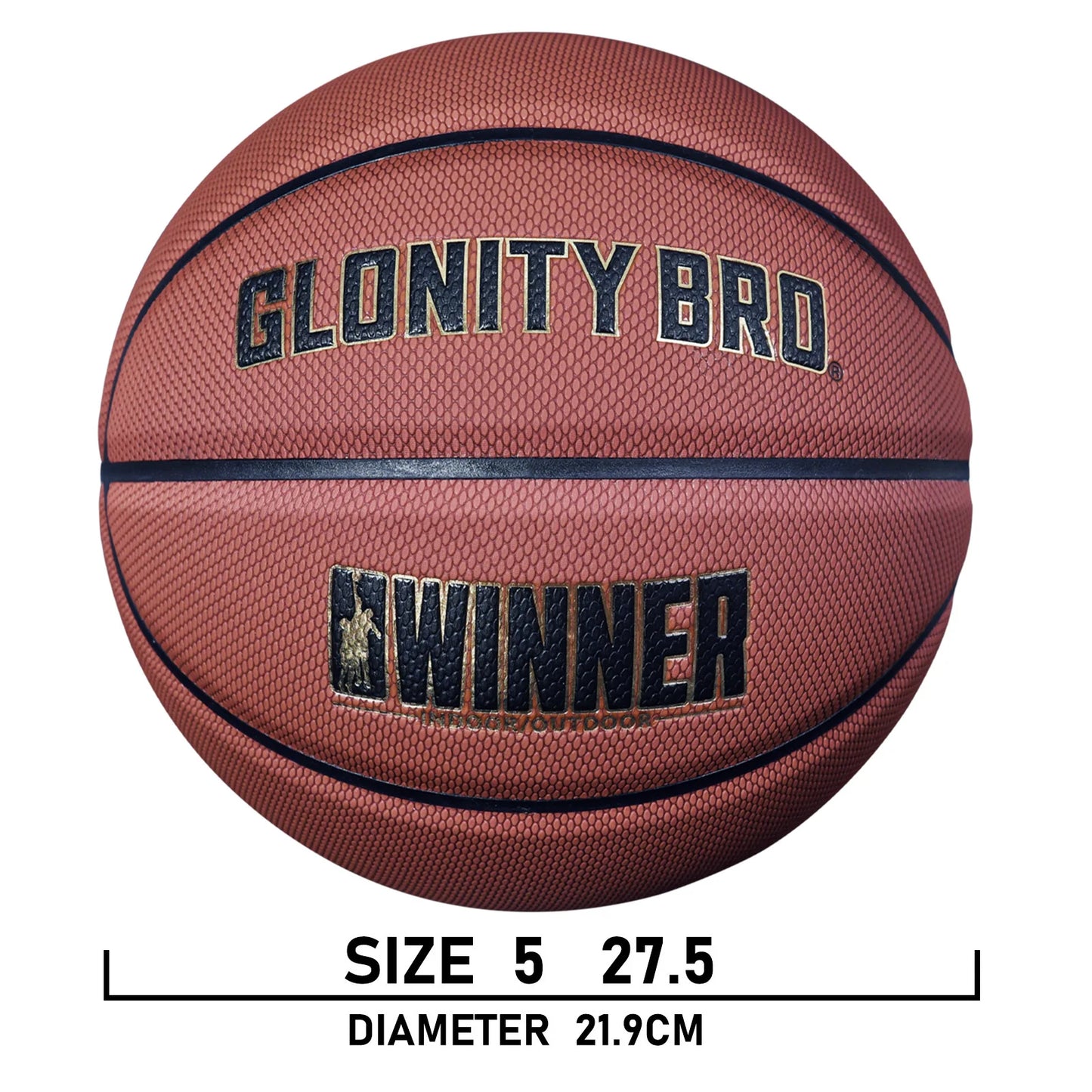 Wear-resistant Pu Leather In&Outdoor Competition Basketball Standard Size 5 6 7 Brown-Red Men's Women's Traning Team Street Ball