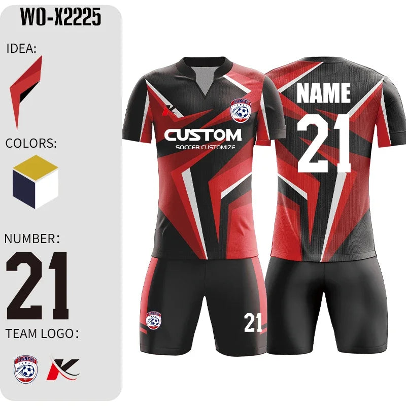 Custom Sublimation Football Jersey Set for Men Training and Team