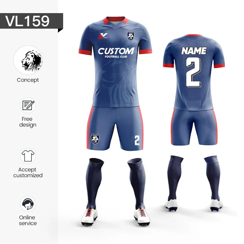 Custom Sublimation Football Jersey Set for Men Training and Team