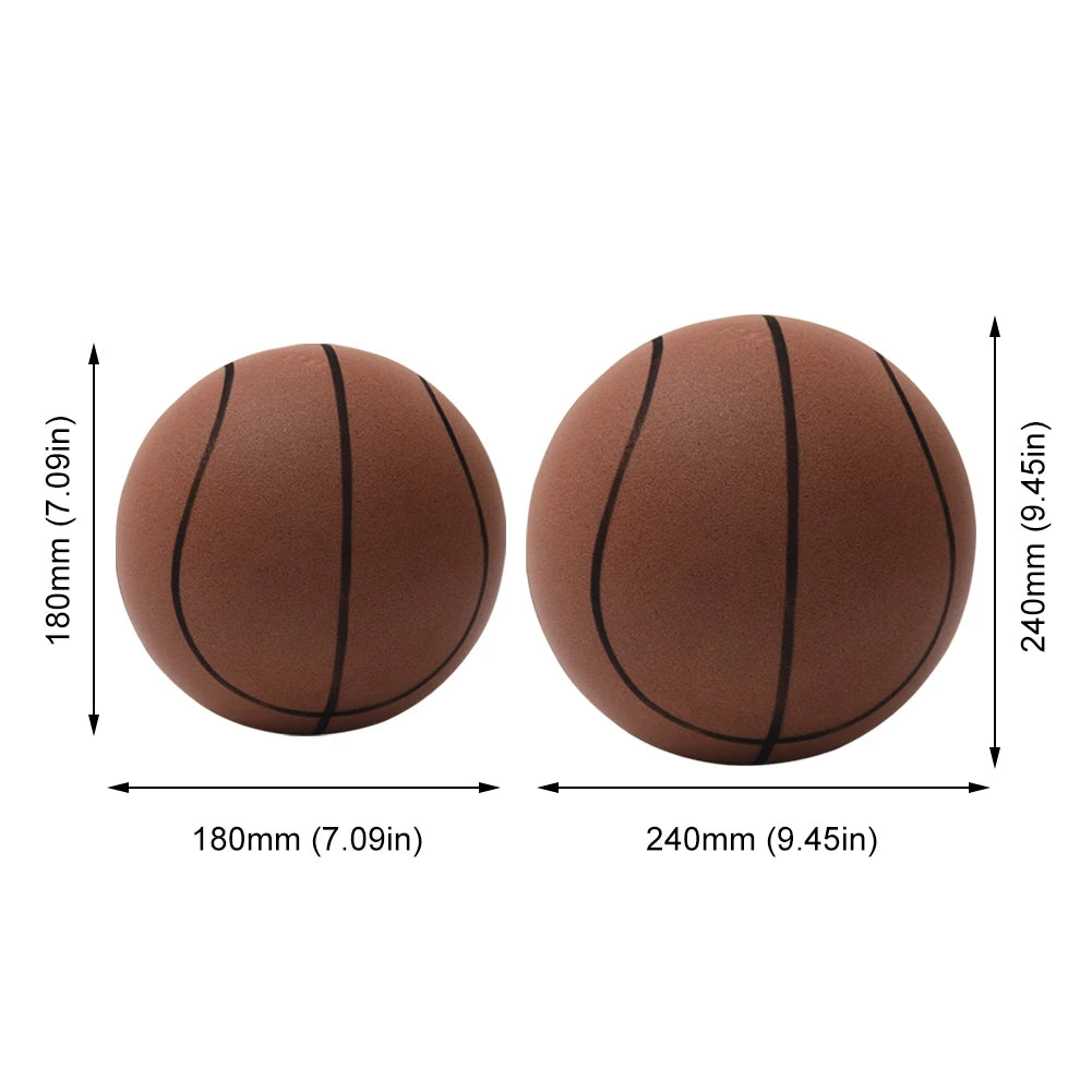 18/24 Cm Basketball with Basketball Hoop Silent Basketball Soft Indoor Quiet Training Ball Lightweight High Density Foam Ball