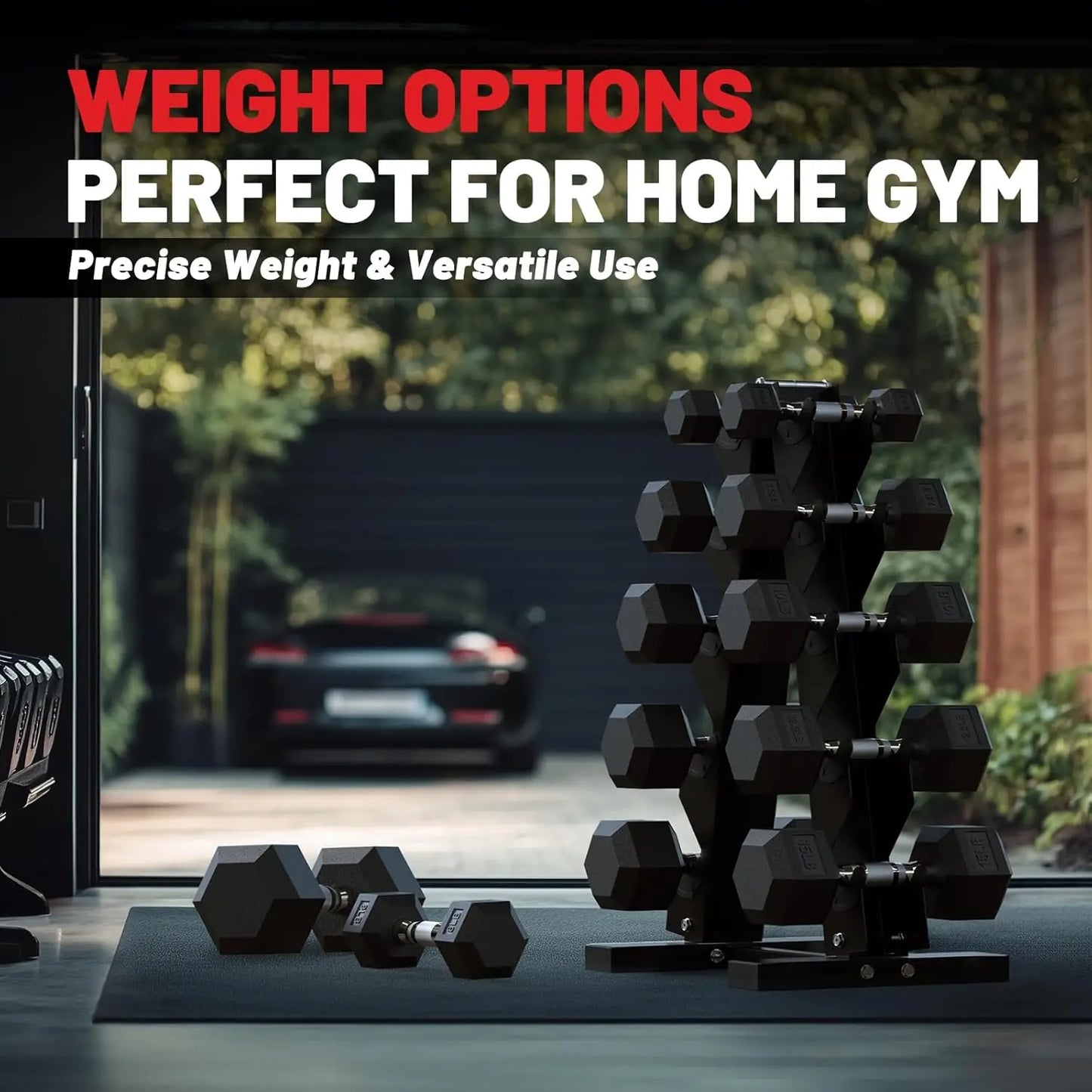 Dumbbell Set Rubber Encased Home Gym Dumbbells Exercise Fitness Weights Dumbbells Set of 2 for Women Men Hand Weight for Strengt