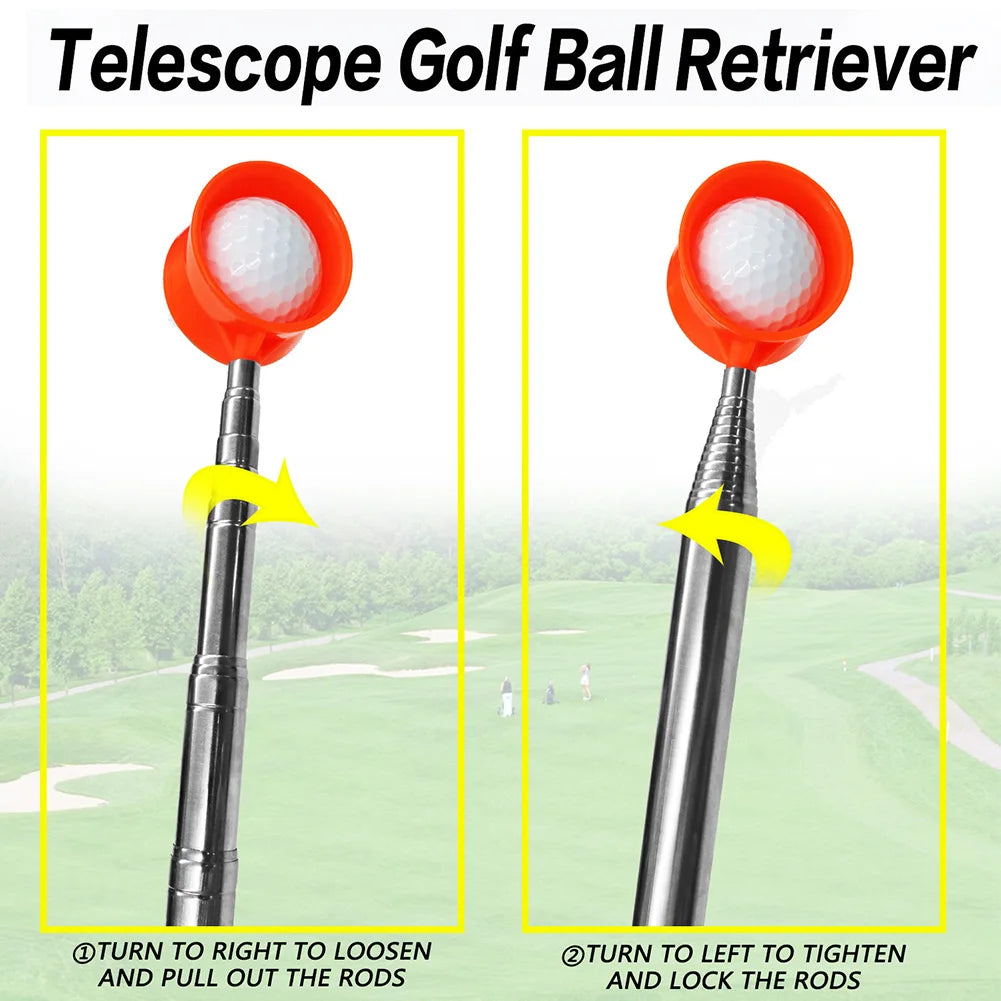 9ft/12ft Golf Ball Retriever Telescopic Comfortable Handle Golf Ball Pickup Stainless Steel Portable Golf Accessories