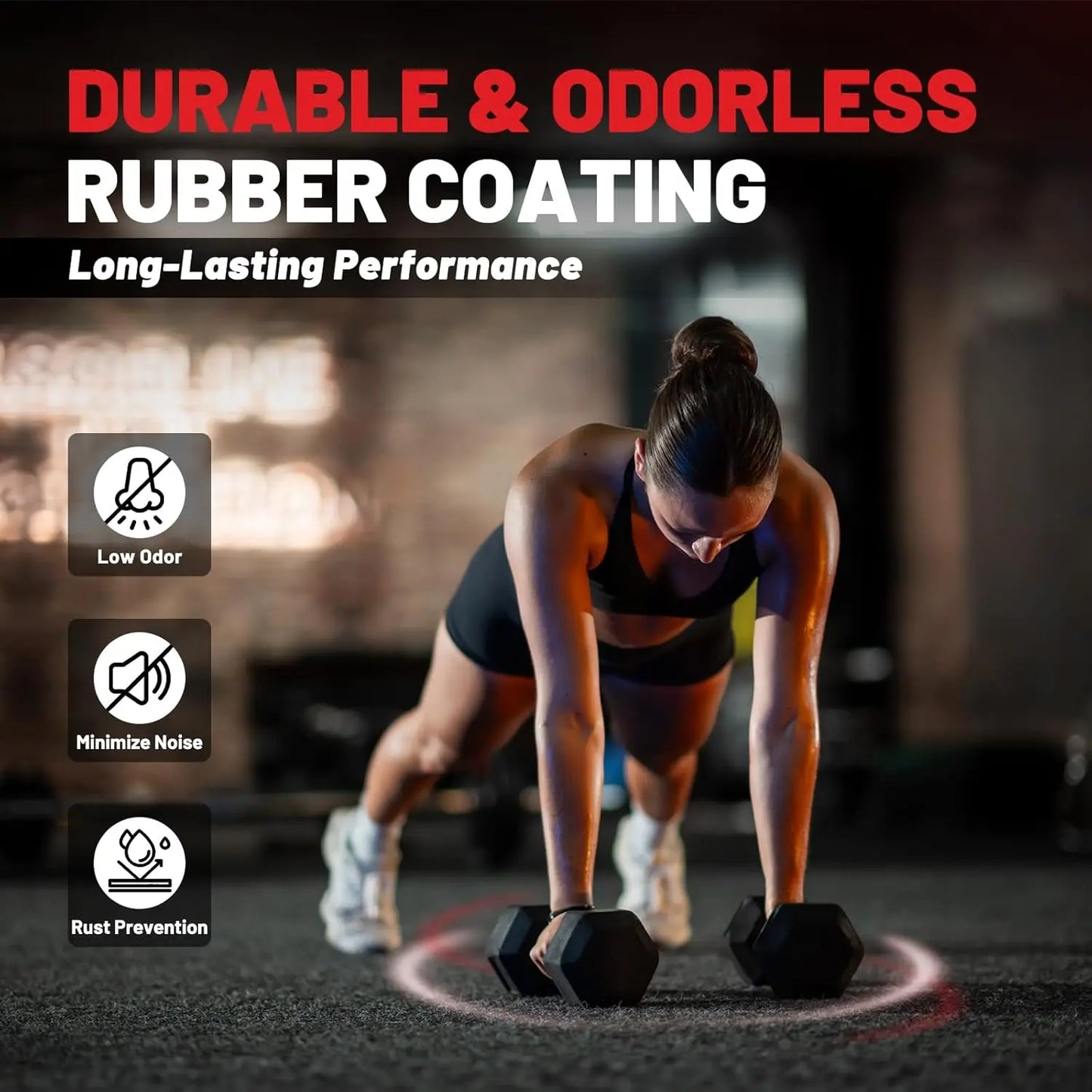 Dumbbell Set Rubber Encased Home Gym Dumbbells Exercise Fitness Weights Dumbbells Set of 2 for Women Men Hand Weight for Strengt