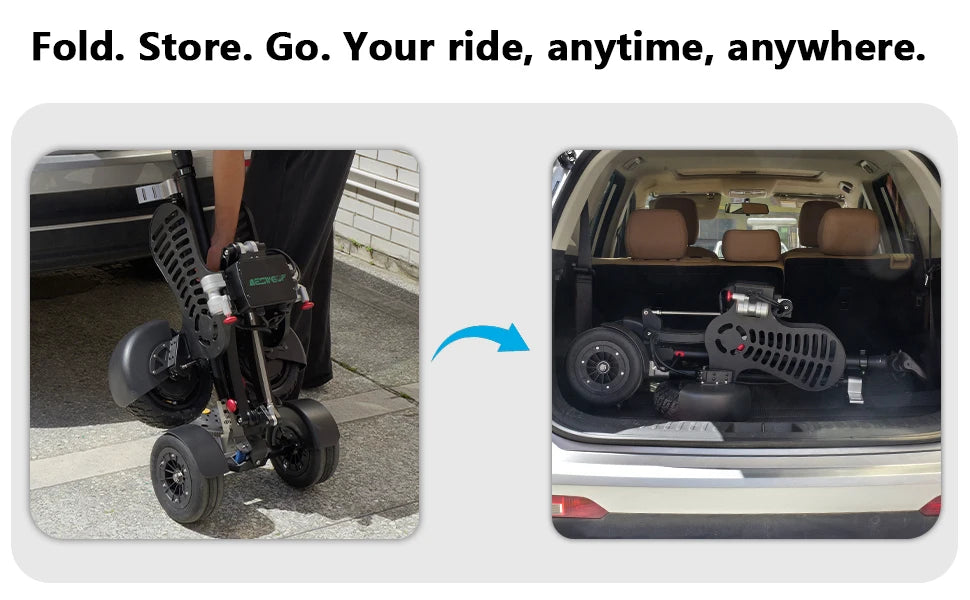 Convertible Folding Electric Golf Caddy 2 In 1 Push Ride