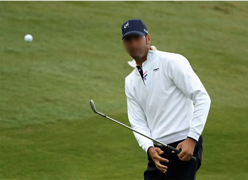 PGM Mens Long Sleeve Golf Shirt Warm Stretch Top Casual