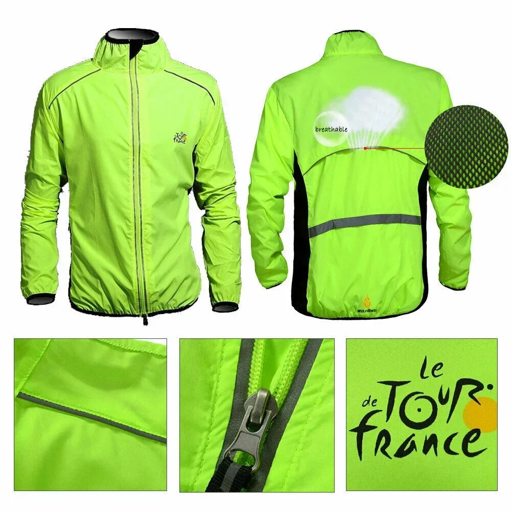 Guangdong Reflective Mens Rain Jacket Windproof Cycling
