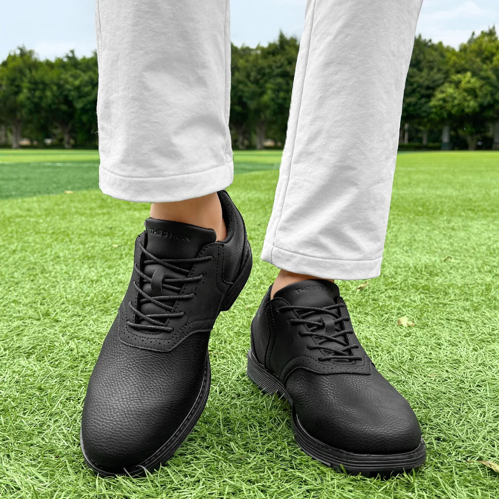 Lenox Men Golf Shoes Spikes Lace-Up Walking Footwear