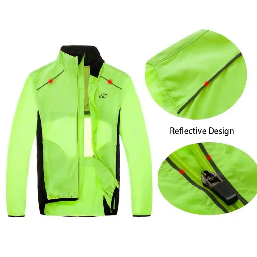 Guangdong Reflective Mens Rain Jacket Windproof Cycling