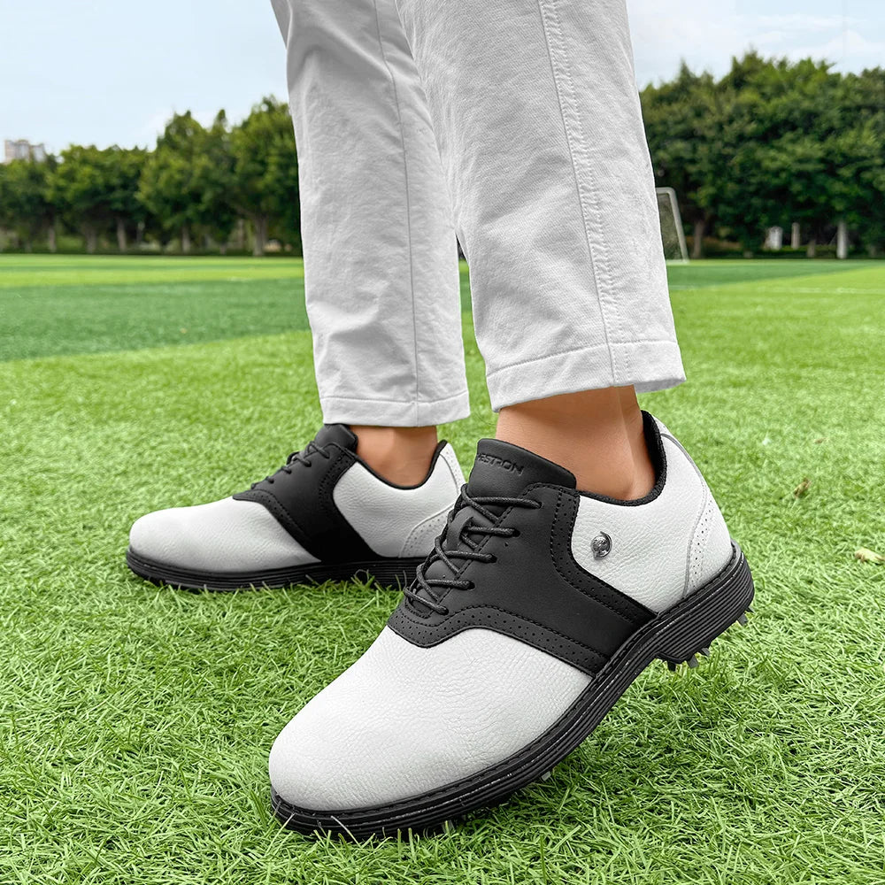 Lenox Men Golf Shoes Spikes Lace-Up Walking Footwear