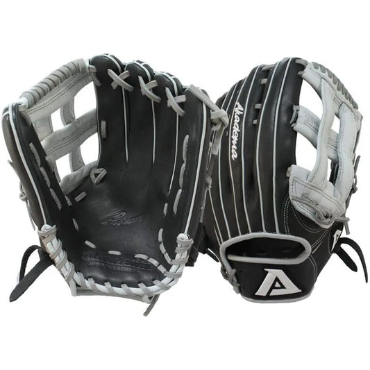 Akadema Prosoft Elite Series Baseball Outfielders Gloves, Black/Silver, Left Hand, 12.75 Inches