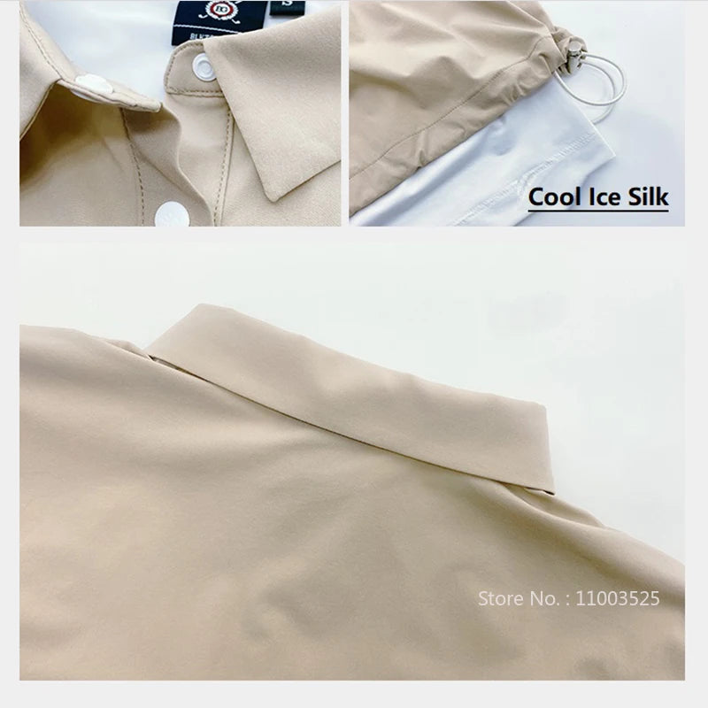 Ice Silk Women's Polo Top and Pleated Skirt Set