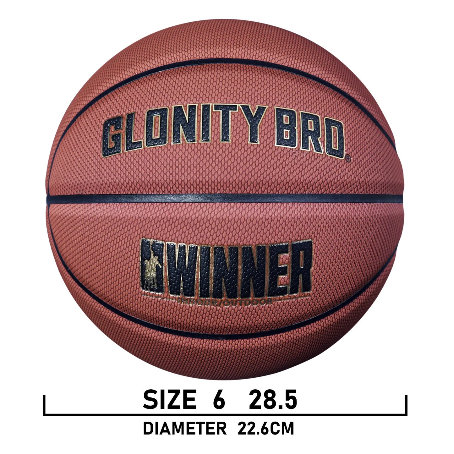 Wear-resistant Pu Leather In&Outdoor Competition Basketball Standard Size 5 6 7 Brown-Red Men's Women's Traning Team Street Ball