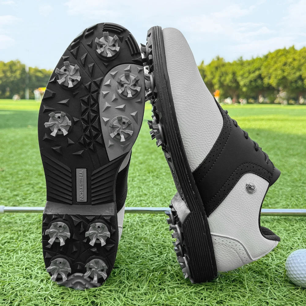 Lenox Men Golf Shoes Spikes Lace-Up Walking Footwear