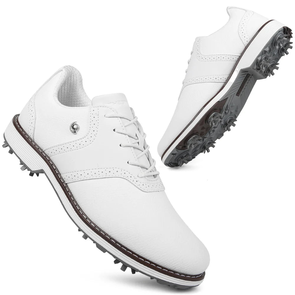 Lenox Men Golf Shoes Spikes Lace-Up Walking Footwear