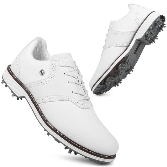 Lenox Men Golf Shoes Spikes Lace-Up Walking Footwear