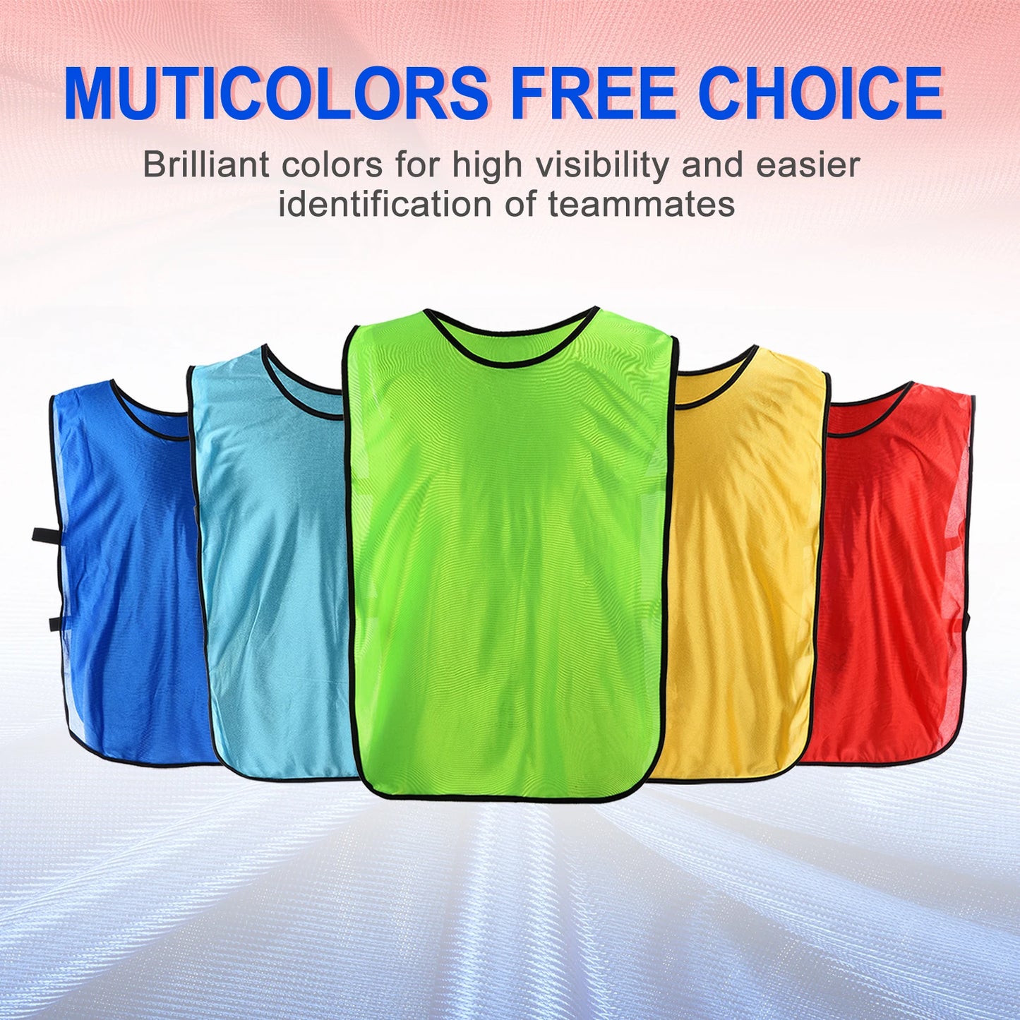 Green Soccer Training Vests 24pcs Durable Youth Football Pinnies