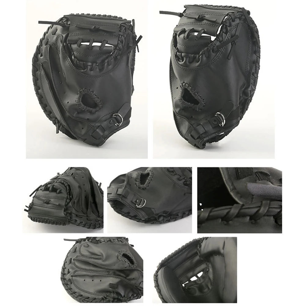 Baseball Softball Catcher Wear-resistant Baseball Glove PU Leather Beginner Play Training Catcher Mitt for Youth Adults Practice