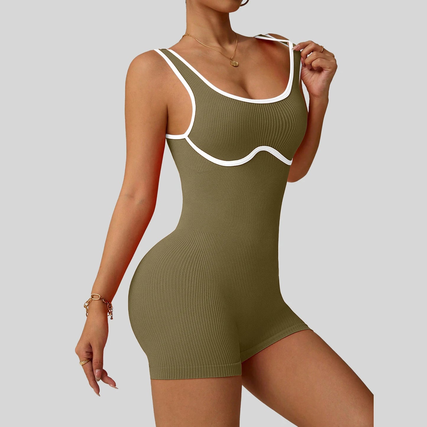 DPSTGYMCN Shockproof Yoga Bodysuit Seamless Sculpting