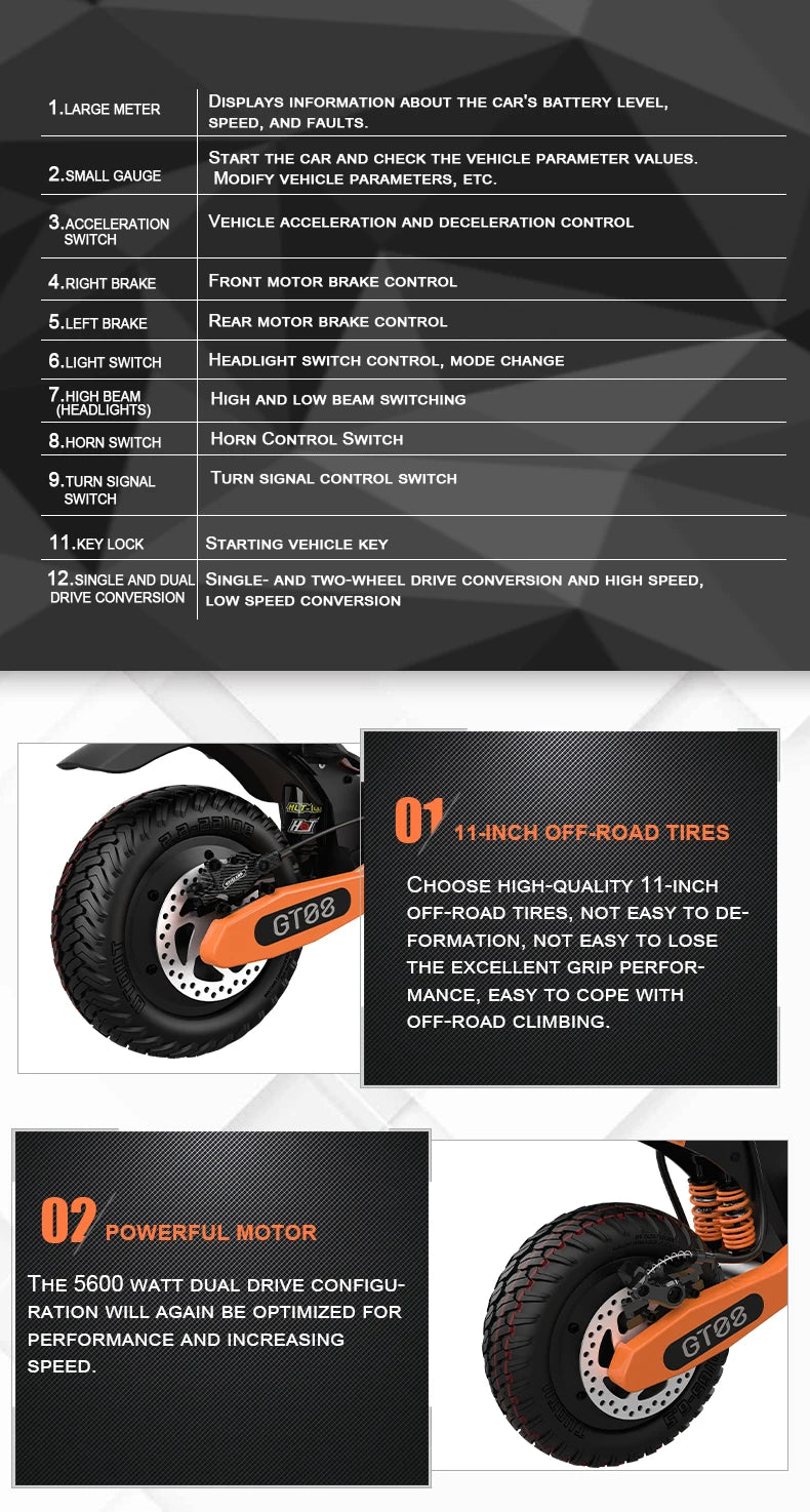 Arwibon 5600W Dual Motor Electric Scooter Top Speed 46MPH