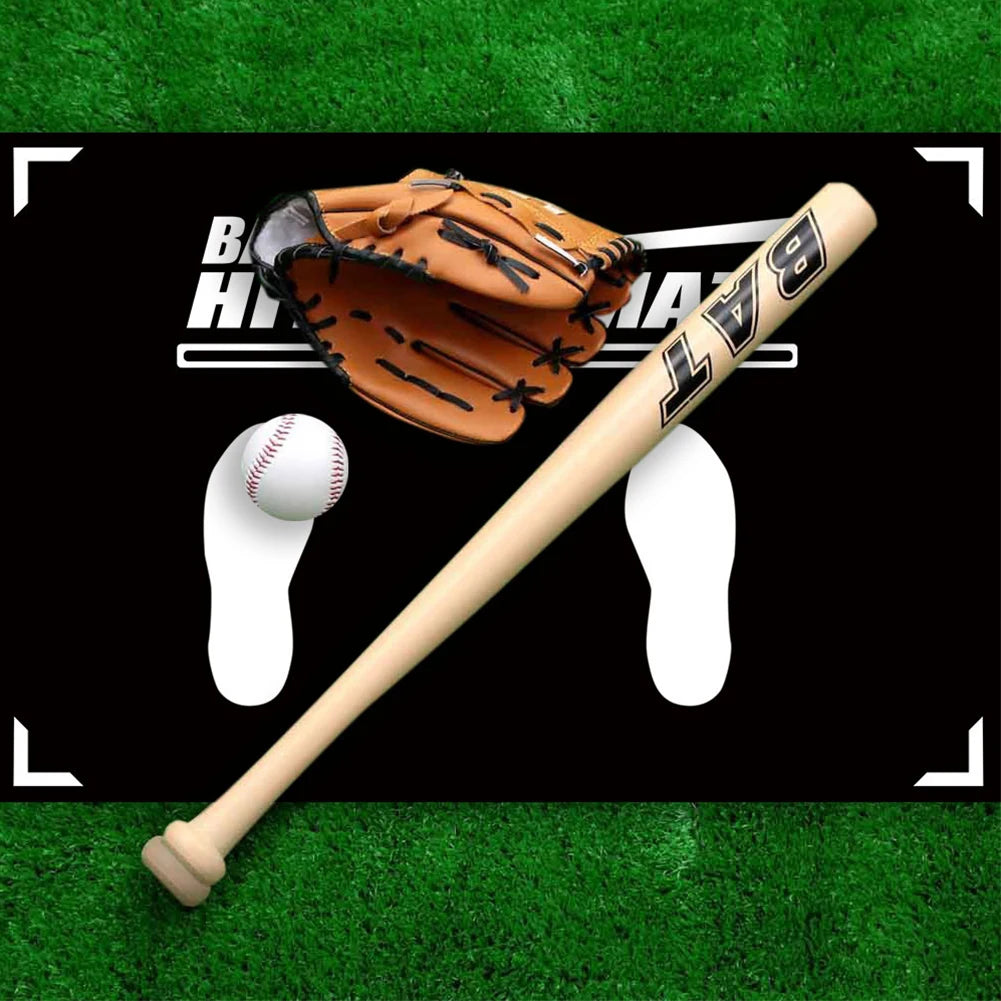 Baseball Batting Cushion 90x60cm Softball Batting Cage Practice Hitting Mat with Toes Facing Place Baseball Training Accessories