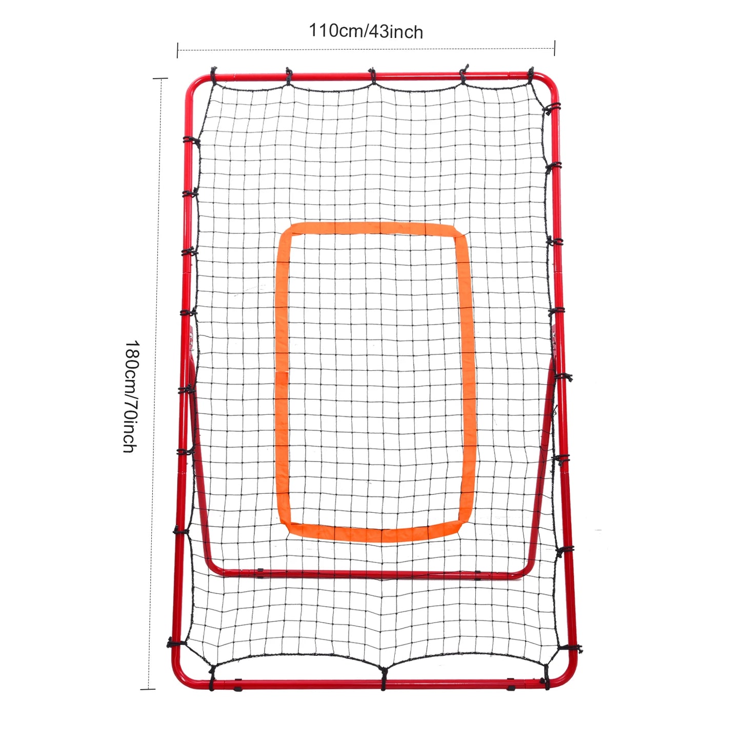 Rebound Net for Baseball & Volleyball,6x4.6 Ft Baseball Pitch Back Aid Training Net with Angle Adjustment