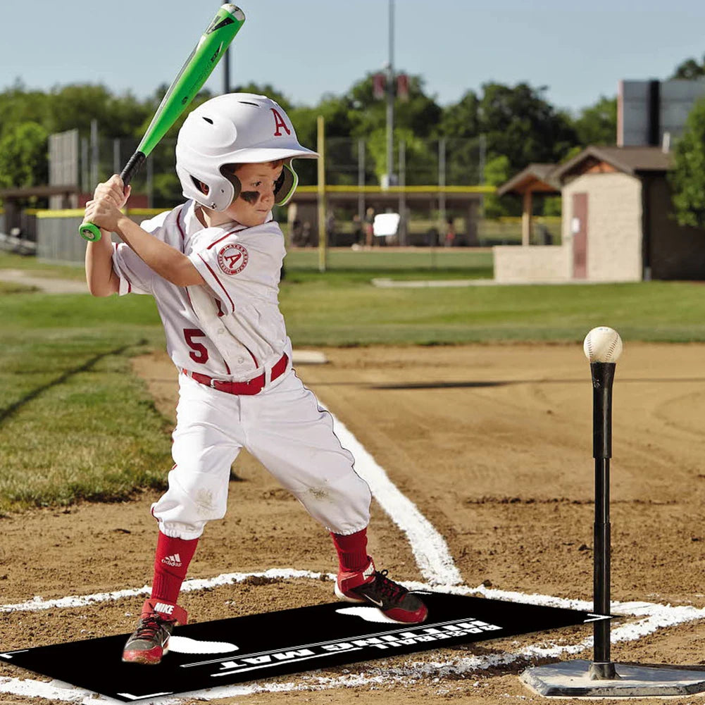Baseball Batting Cushion 90x60cm Softball Batting Cage Practice Hitting Mat with Toes Facing Place Baseball Training Accessories
