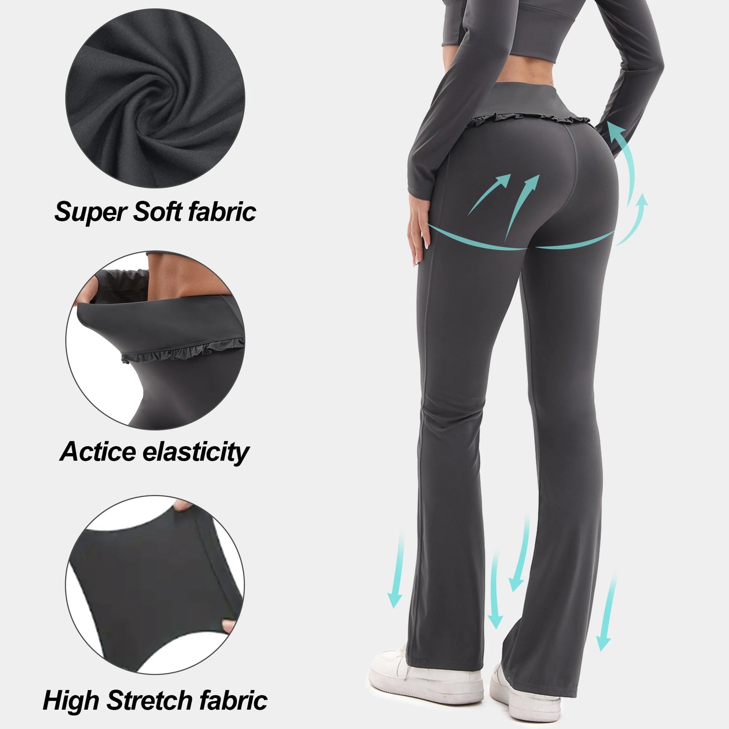 Jiangxi Floral Lace Yoga Set With High Waist Flare Pants