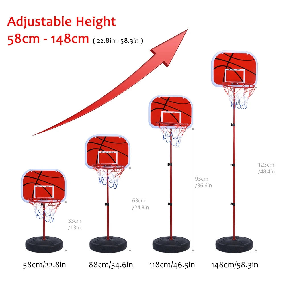 Basketball System Height Adjustable Basketball Stand System Hoop Backboard Net Kit for Children Adjustable Basketball System