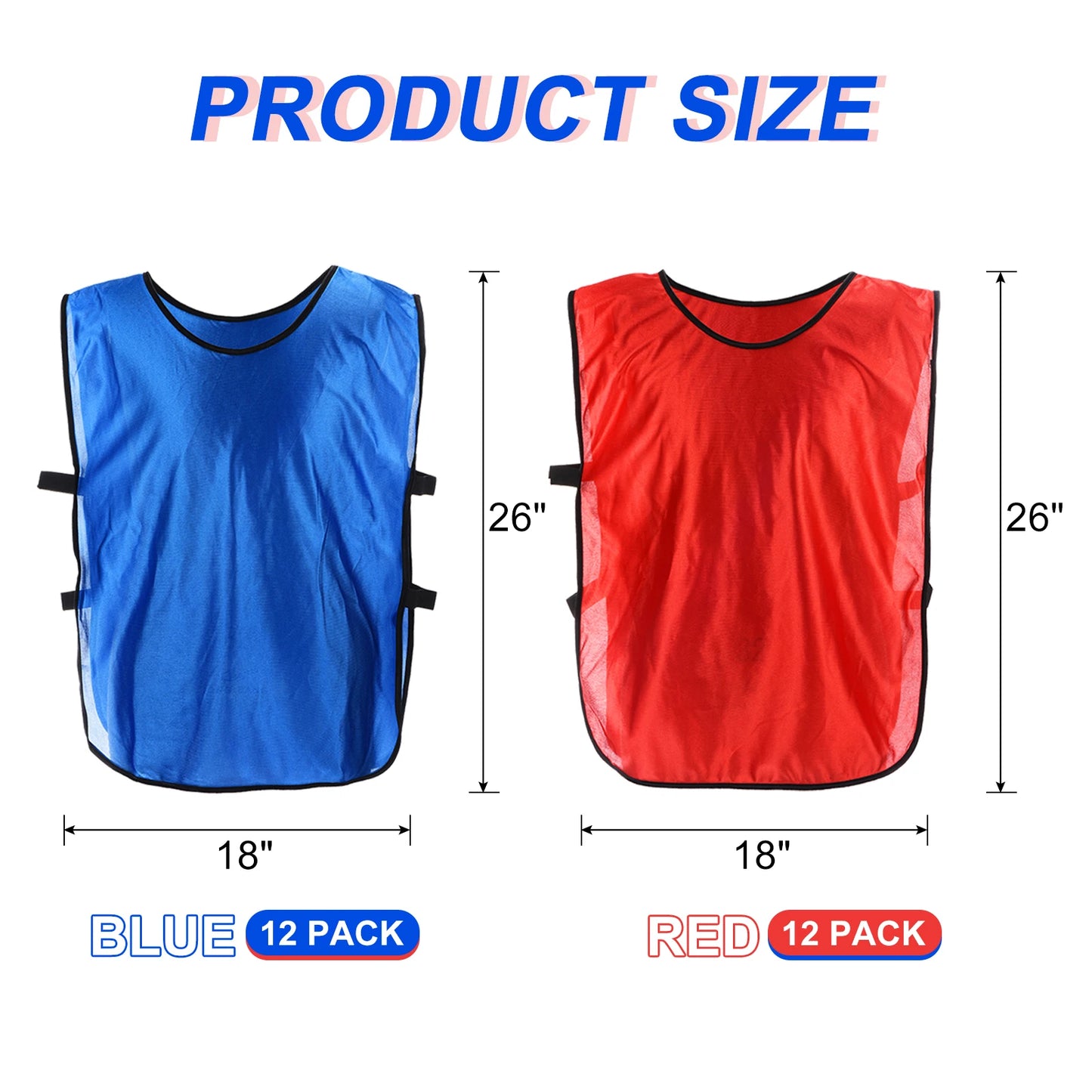 Green Soccer Training Vests 24pcs Durable Youth Football Pinnies