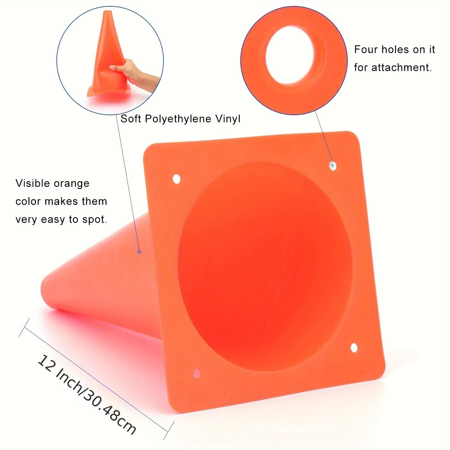 Durable Traffic Training Cones for Soccer Basketball and Football