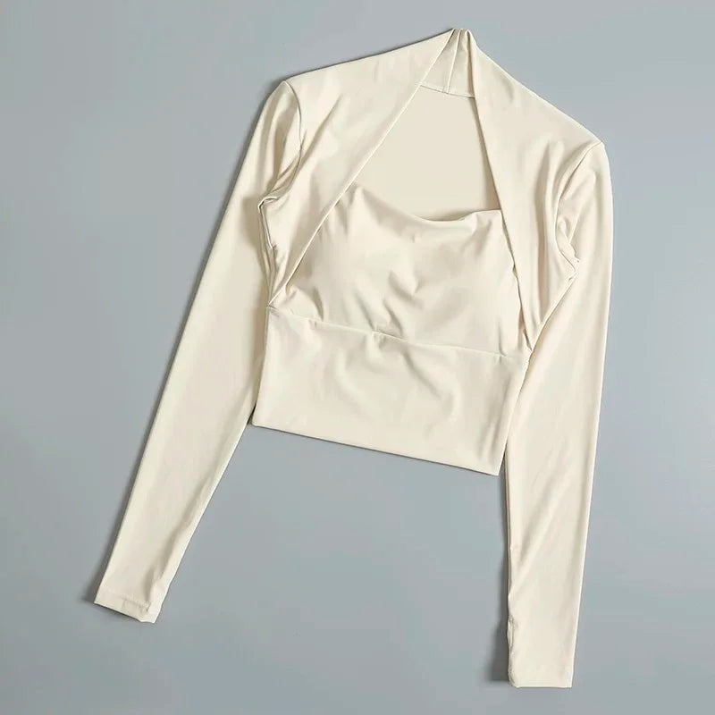 CN Fitness Chest Cushion Top Women Long Sleeve Shirt Yoga