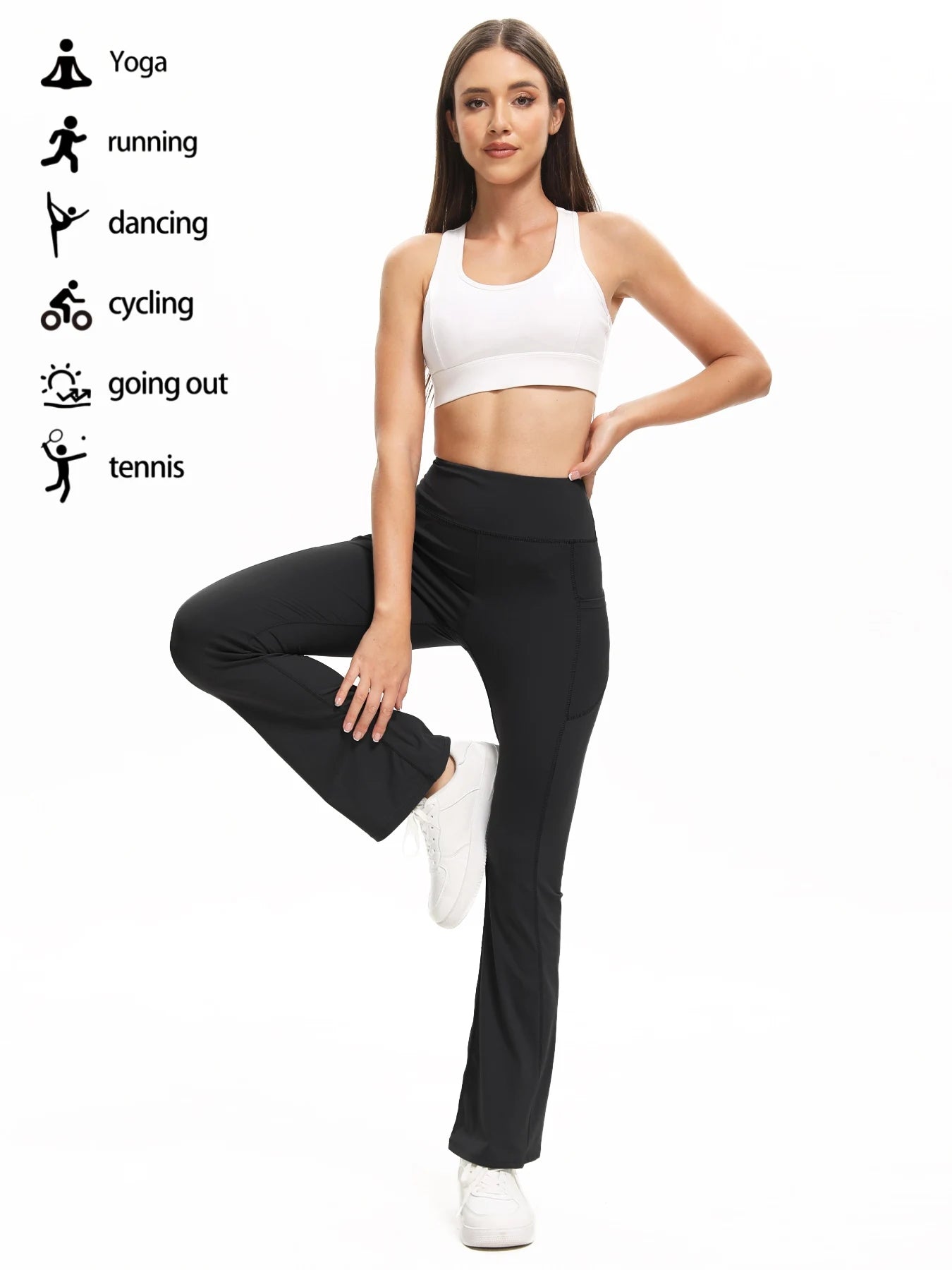 CN Guangdong Bootcut Yoga Pants With Pockets For Women