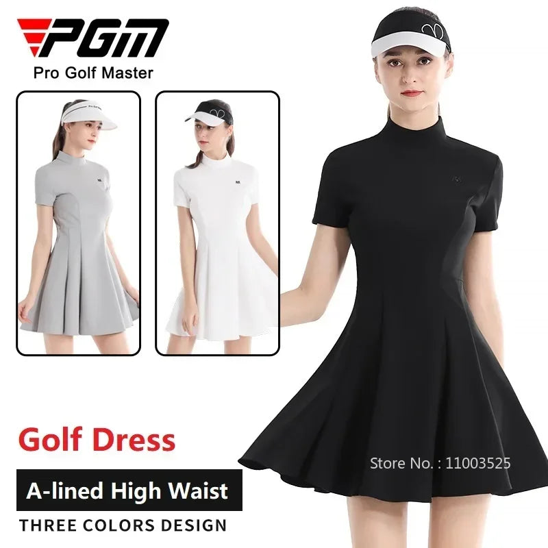 Women's Breathable High Waist Ruffle Golf Dress Korean Style