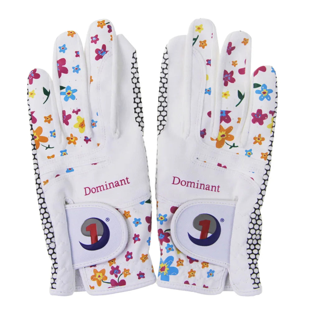 Breathable Floral Golf Gloves for Women and Ladies Pair