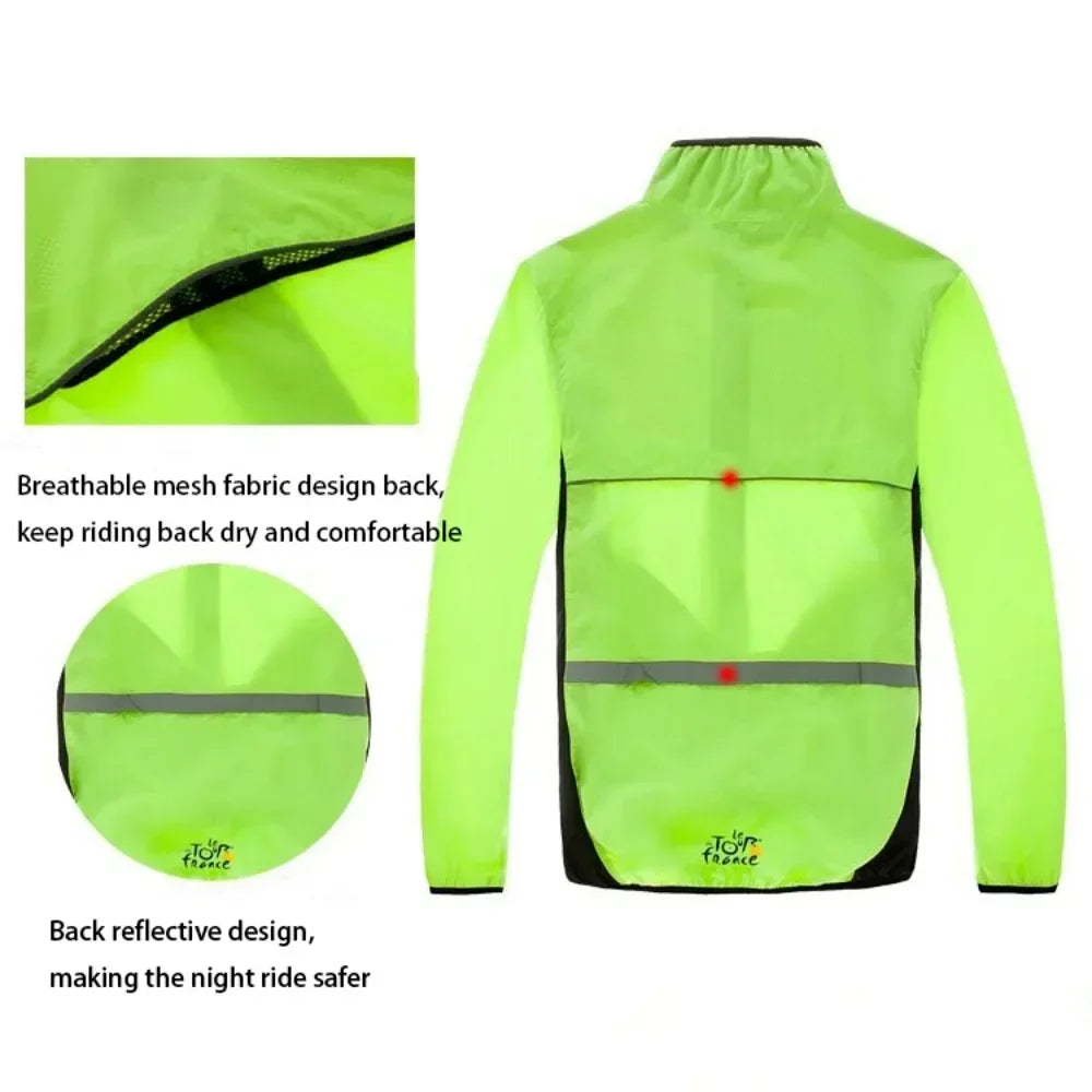 Guangdong Reflective Mens Rain Jacket Windproof Cycling