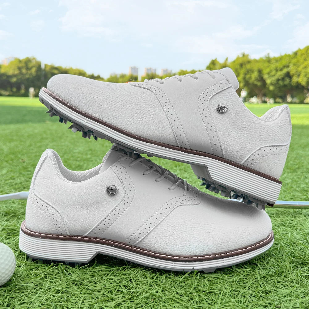 Lenox Men Golf Shoes Spikes Lace-Up Walking Footwear