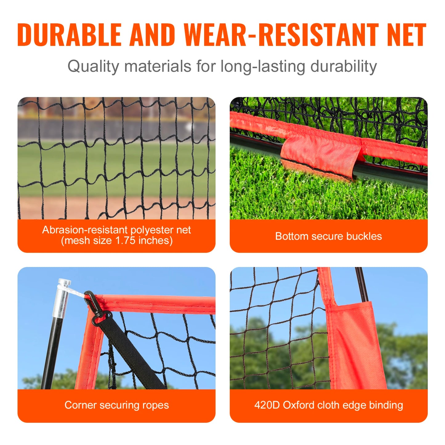 VEVOR 5x5ft Portable Baseball Softball Practice Net for Hitting Batting Catching Pitching with Bow Frame Carry Bag Strike Zone
