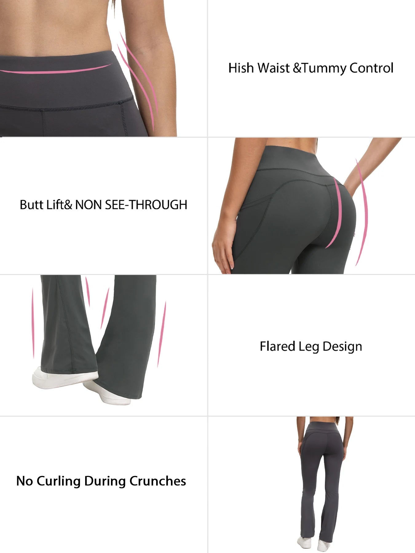 CN Guangdong Bootcut Yoga Pants With Pockets For Women