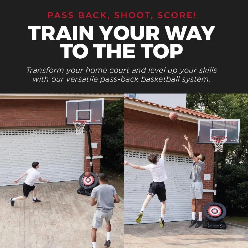 Portable Basketball Hoop with 7.5-10 Ft. Adjustable Height & Rebounder