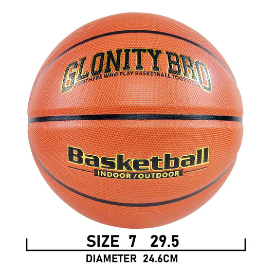 Customized Basketballs Wear-resistant In&Outdoor Size 7 6 5 Basketball Student Adults Team Sports Training Game Ball Gift Brown