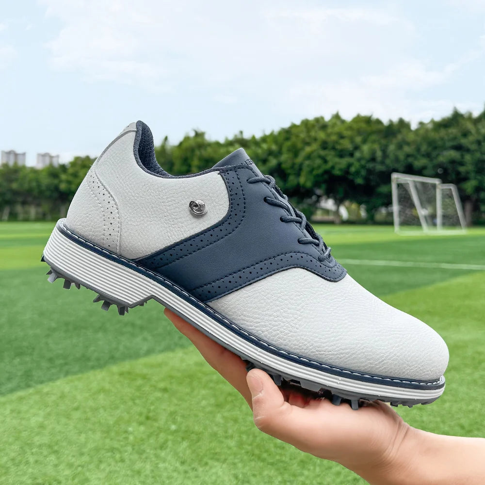 Lenox Men Golf Shoes Spikes Lace-Up Walking Footwear