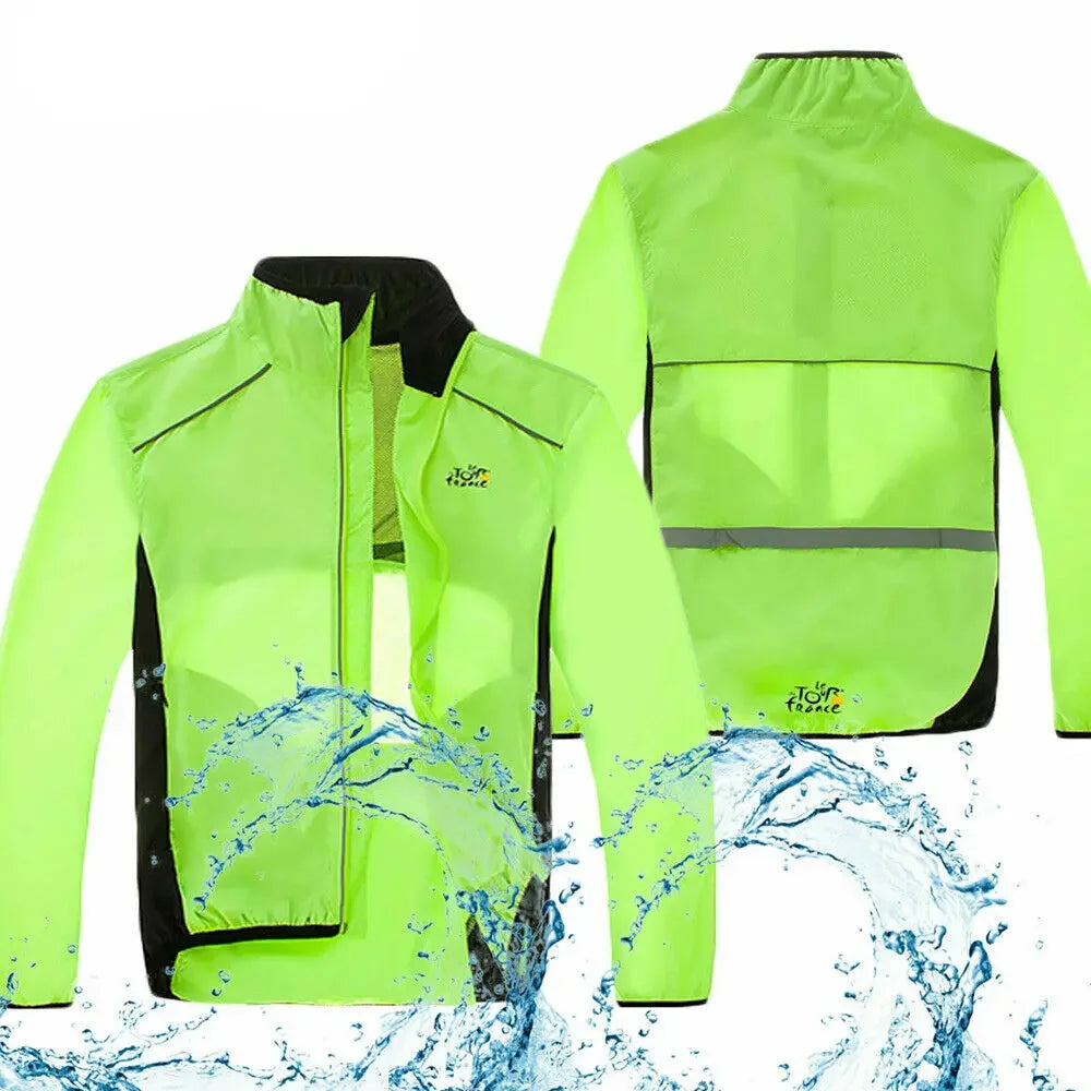 Guangdong Reflective Mens Rain Jacket Windproof Cycling