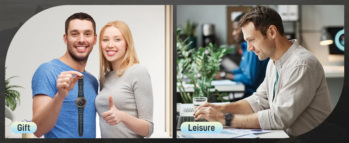 EIGIIS KE5 Smart Watch With Compass Altitude Barometer LED Flashlight