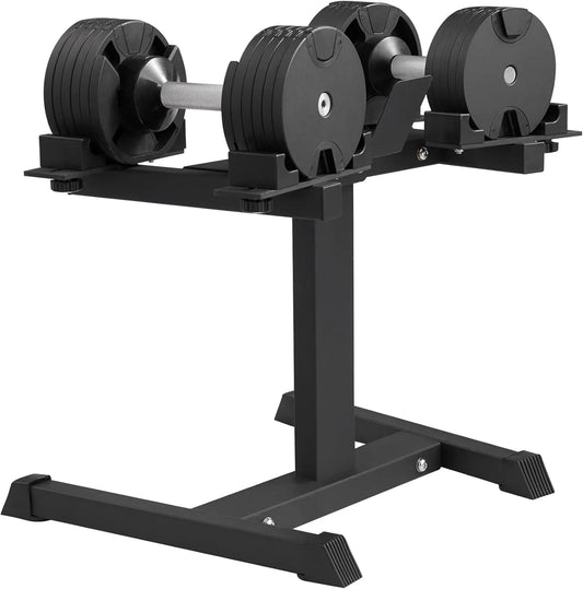 Adjustable Dumbbell Stand, up to 160 Pound Home Fitness Rack and Stand with Media Rack, Safe and Convenient Dumbbell Weight Hold